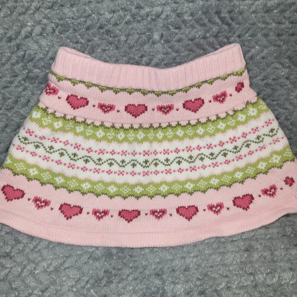Gymboree Pink Knit Heart Fair Isle Sweater Skirt Toddler 12 18 Months Valentines